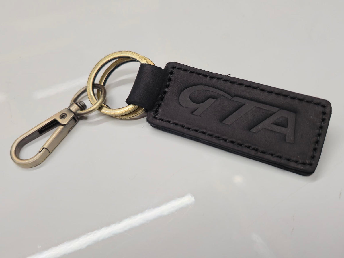 Keyring GTA Black, Schlüsselanhänger Echtleder Schwarz
