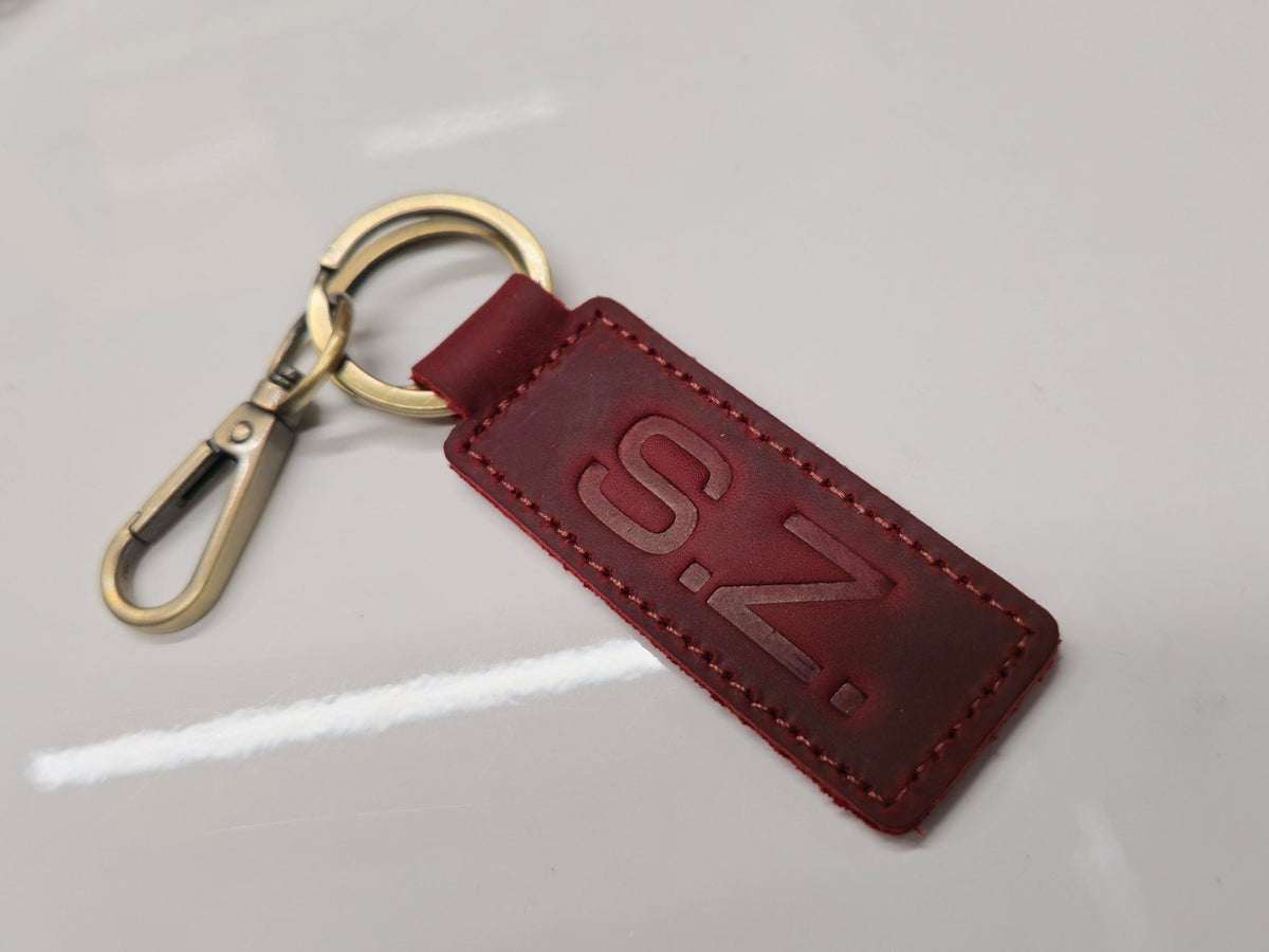 Keyring S.Z. Red, Schlüsselanhänger Echtleder Rot