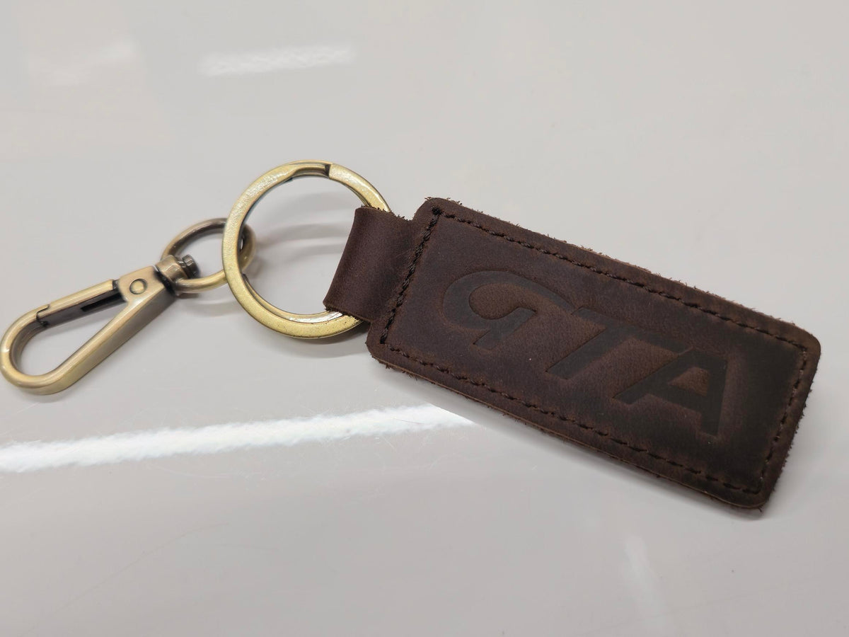 Keyring GTA  dark brown, Schlüsselanhänger Echtleder Dunkelbraun